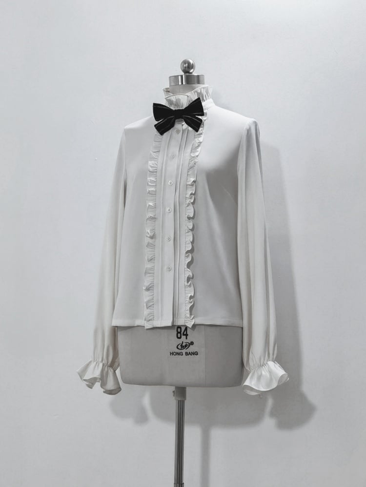 White Prince Ruffle Neckline Ouji Lolita Shirt