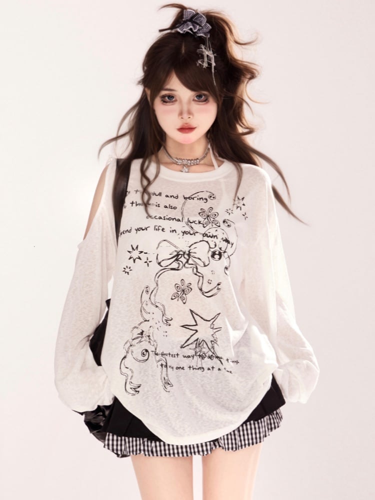 Mini Skirt Black Plaid Hem Heart Buckle