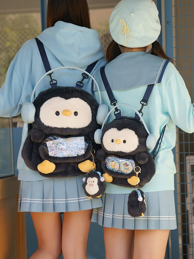 Dark Grey Cute Penguin-shaped  Plushie Coin Purse Key Chain