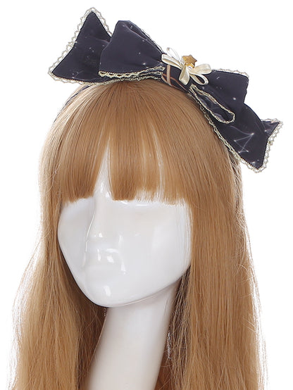 Navy Blue Star Accent Bowknot KC