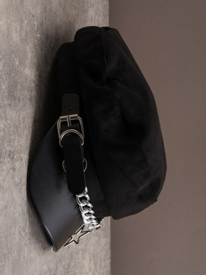 Hut-Stern-Herz-Charme mit schwarzer Design-Schnalle, Gothic-Barettkette