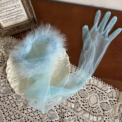 Gloves Options Shaggy 9 Tulle Cuffs Color