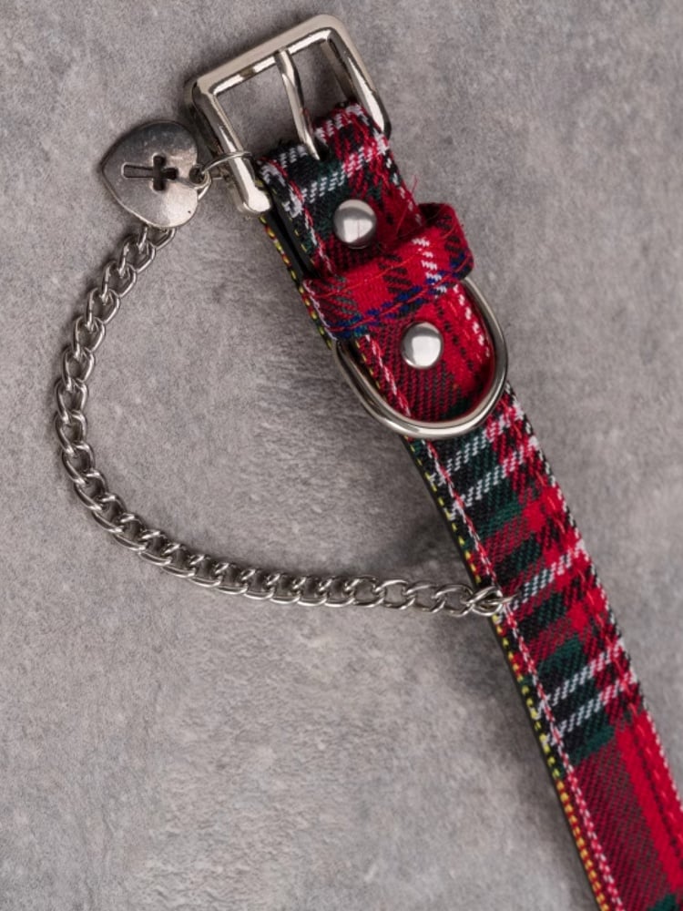 Und Kreuz RotGrün Gothic Anhänger Herz Plaid Kette Verziert Choker