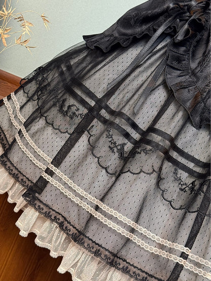 Jupe pull Lolita classique élégante à taille basque avec armatures sous la poitrine