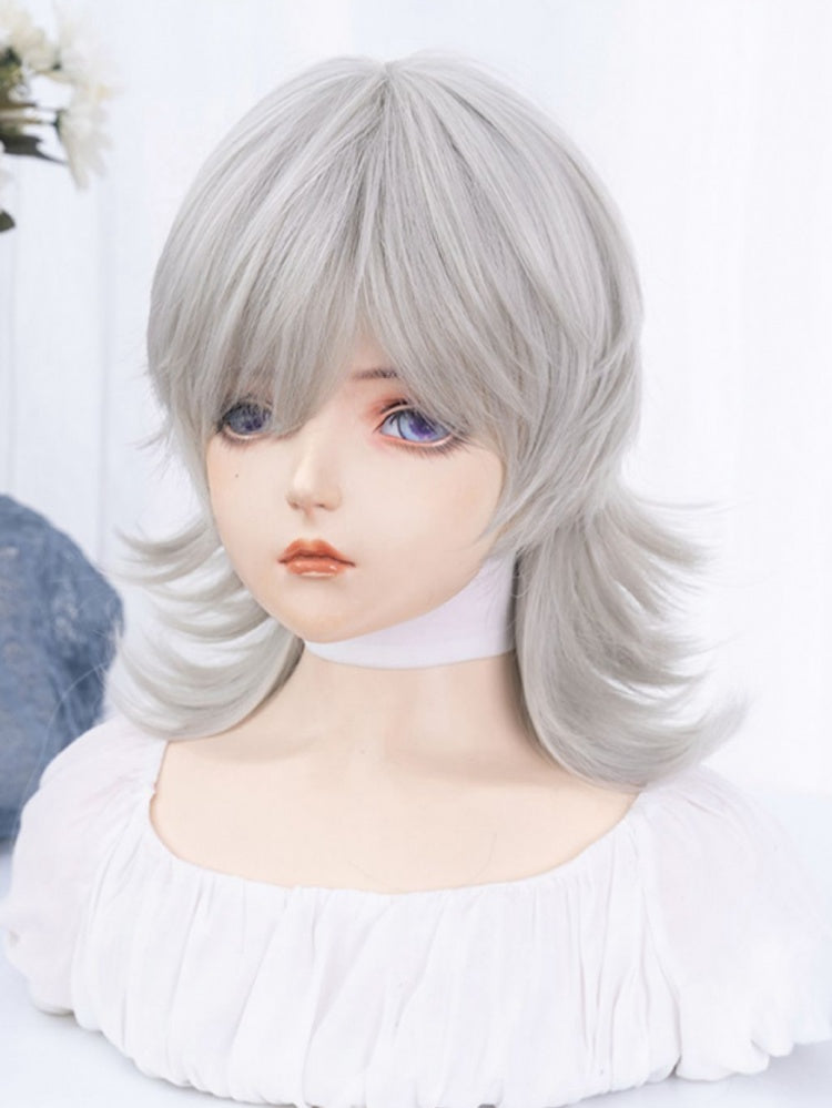 Silver Ouji Style Wig with Bangs