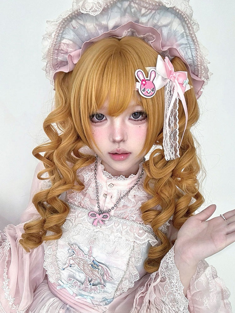 Yellow Ponytail Claw Wig 30CM Synthetic With Clips Double Length