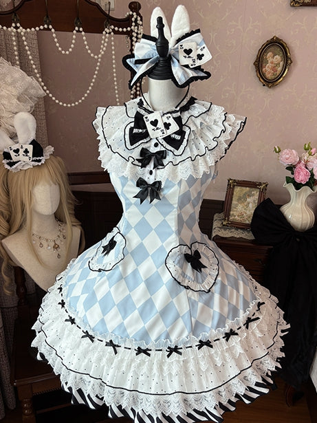 Alice im Wunderland Vibes Hasenohren KC Blue Diamond Big Bow
