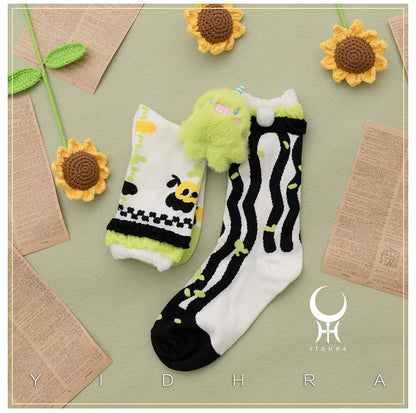 Sweet Lolita Socks with Cute Plushie Decorated