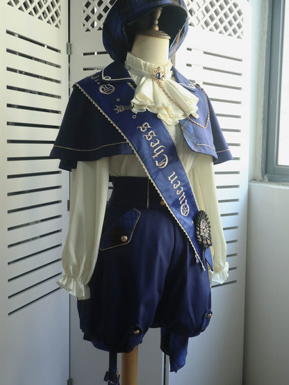 Dark Blue Ravenclaw Ouji Lolita Set Cape + High Waist Shorts