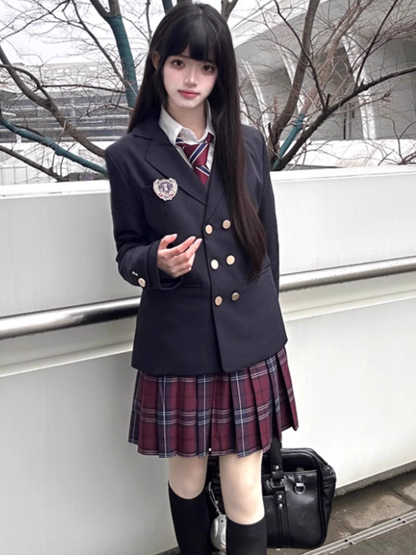 Muster JK Plaid Rot Uniform Rock 45CM Plissee