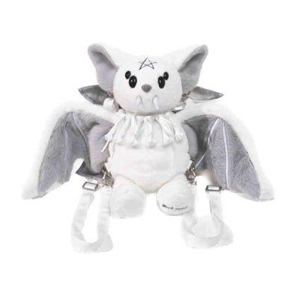 Gray Wings Halloween Gothic Plush Bat Backpack Bag