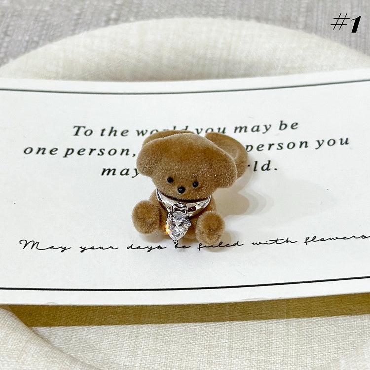 Light Coffee Teddy Necklace/Ring