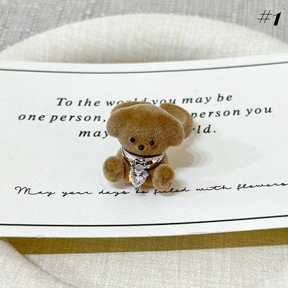 Light Coffee Teddy Necklace/Ring