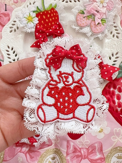 Brooch 6 Options Bear/Cherry/Strawberry