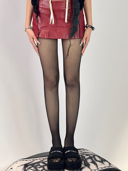 Strumpfhose Schwarz/Braun Halbtransparent