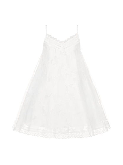 White Version Straps Spaghetti Short Dress Adjustable V-neck