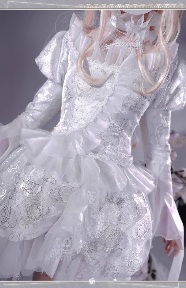 Rozen Maiden Kirakishou White Dress Lolita-Style Cosplay Costume