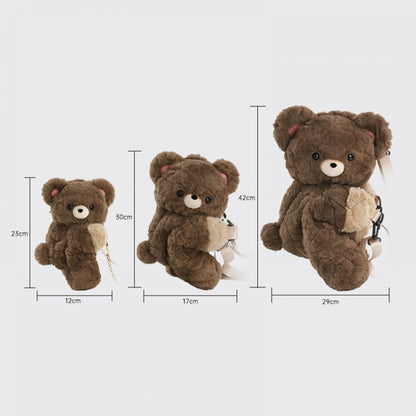 Cute Teddy Brown Plush Backpack/Crossbody