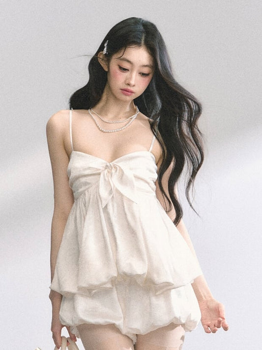 Apricot V-Neck Bubble Cami Top/Shorts