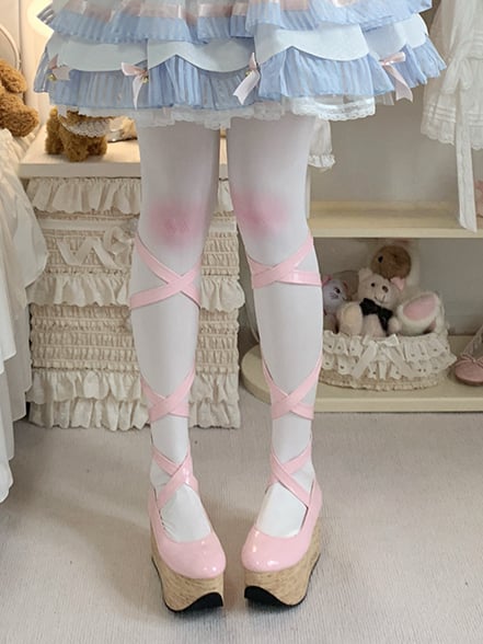 Pink Knees Sweet Lolita Tights