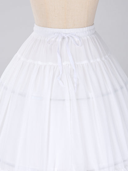 Hemline Birdcage Petticoat Tiered 75cm White/Beige Chiffon Fish-bone