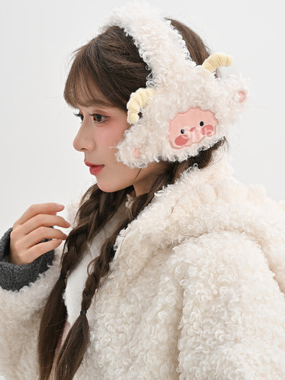 White Cute Lamb Fleece Earmuffs