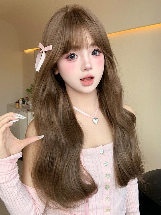 Length Wig Bnags Air Brown 62CM With Wavy