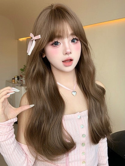 Length Wig Bnags Air Brown 62CM With Wavy