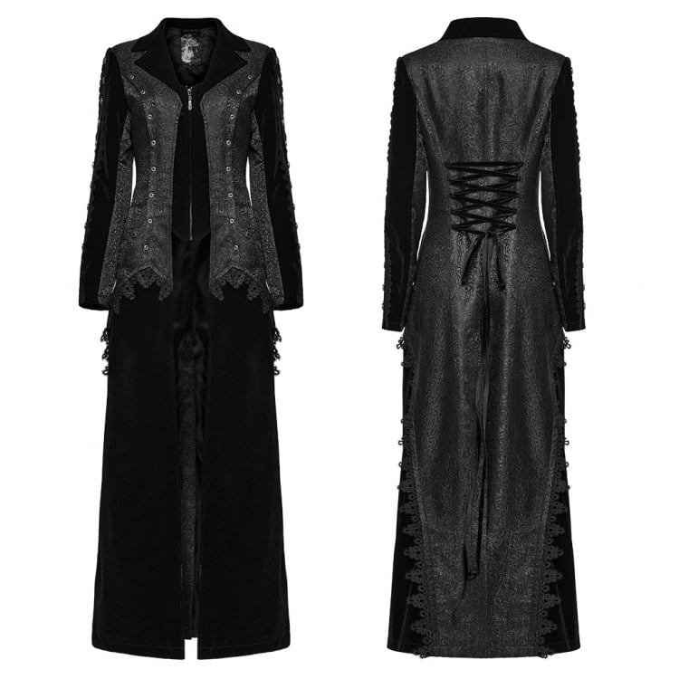 Black Gothic Gorgeous Countenance Long Coat