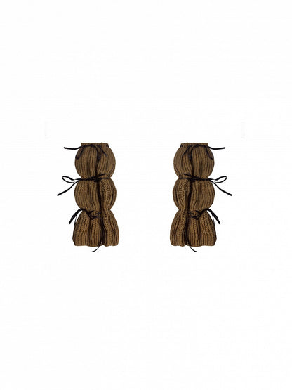 Black/Apricot/Brown Knit Leg Warmers
