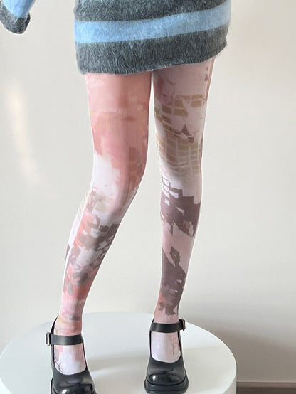 White Print Tights Design