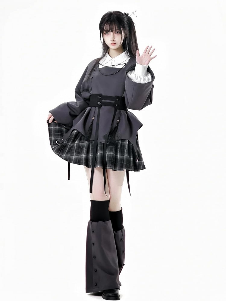 Style Black Tassel Ribbon Corset Belt Cheongsam