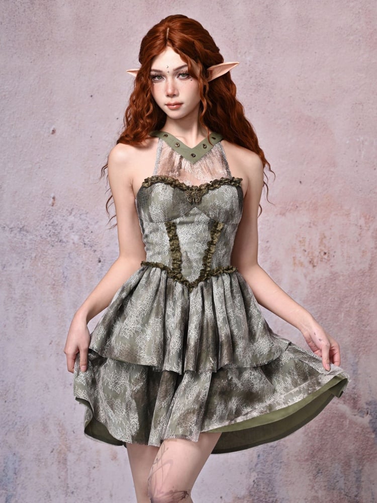 Light Green Forest Fairy Tie-dyed Dress