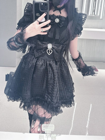Jirai Kei Short Sleeves Blouse with Free Choker