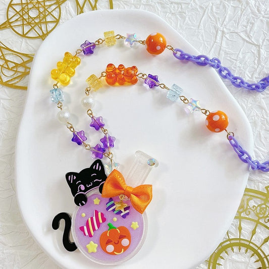 Halloween-Themen-Süßigkeiten-Katze und Halskette Lolita