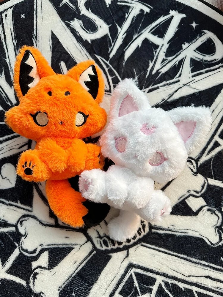 Orange Pastel Goth Fox Plushie