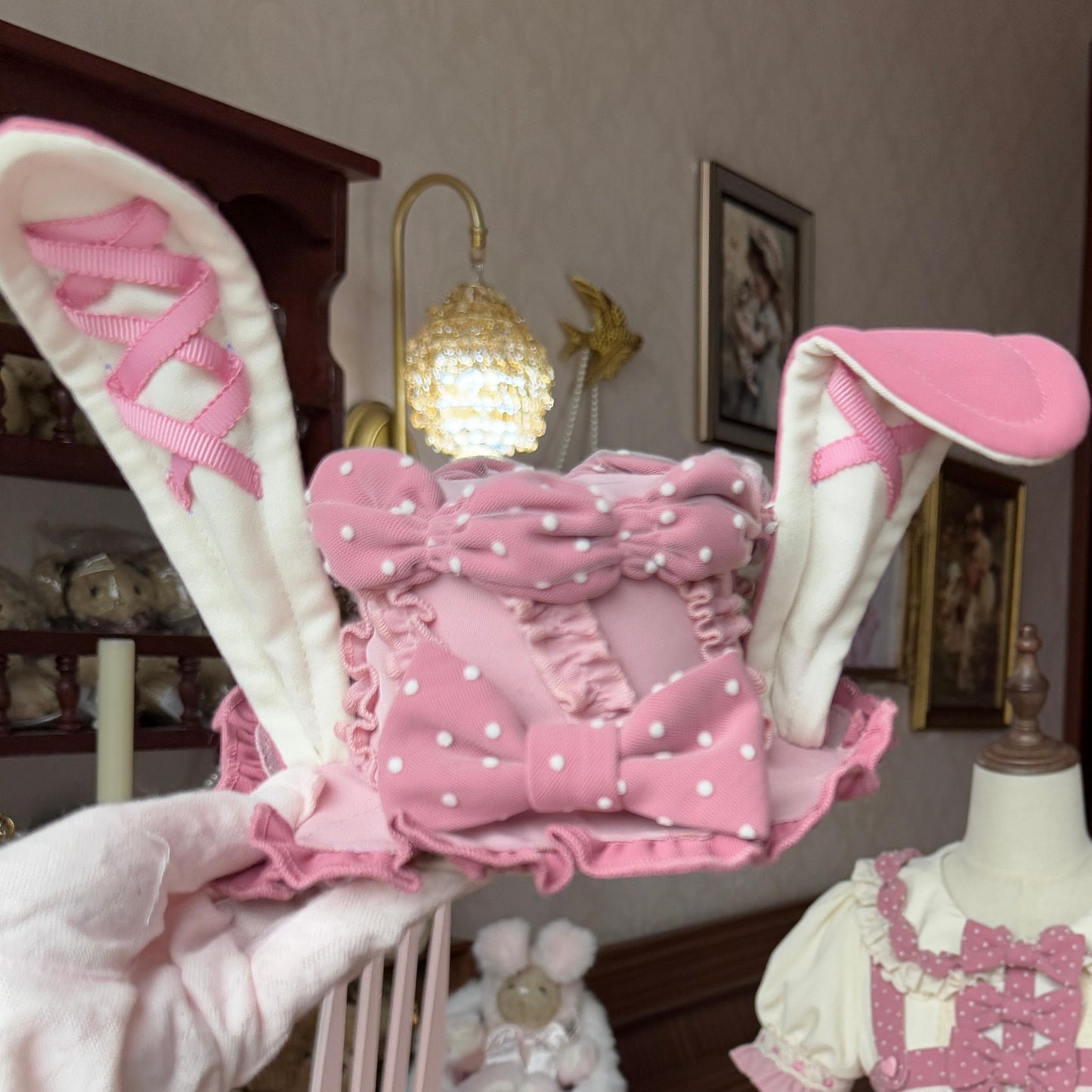 Ohrenkuchen täglich + Kaninchen Kirsche Lolita Bunny Hut Kleid