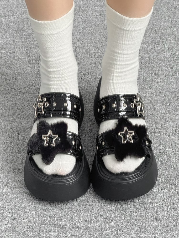 Slippers Star Black – Platform Buckles Alt-Goth