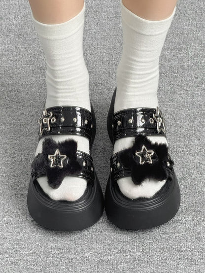 Slippers Star Black – Platform Buckles Alt-Goth