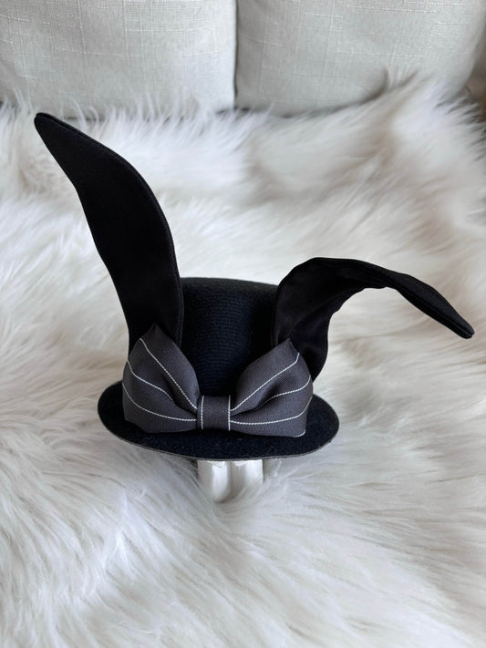 Mini chapeau gothique à oreilles de lapin noires