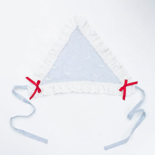 Triangle Bows Fabric Scarf Blue