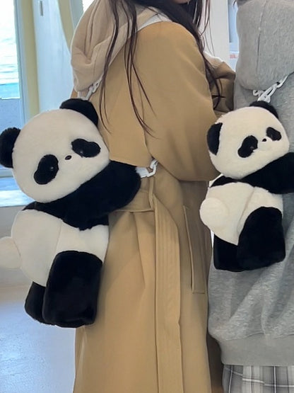 Sac à dos en peluche panda noir et blanc, sac à bandoulière, petite/moyenne/grande taille