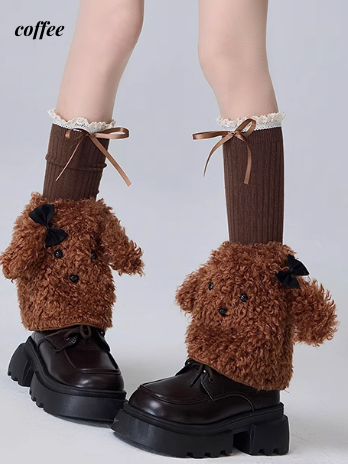 Shaggy Puppy Leg Warmers Calf Socks Set