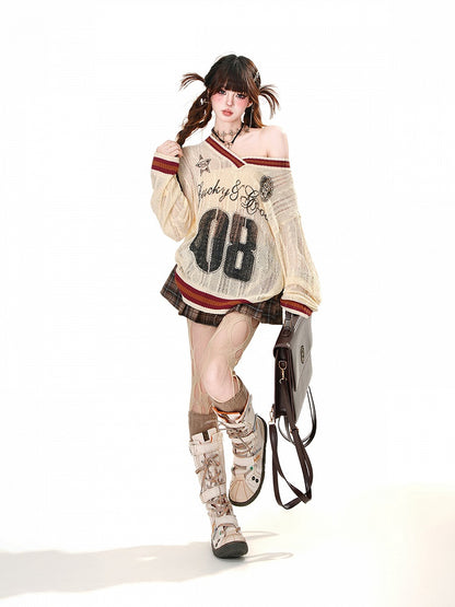 Buckle Belt Fashion Style Pleated Skirt with Free Plaid Preppy Coffee Millard