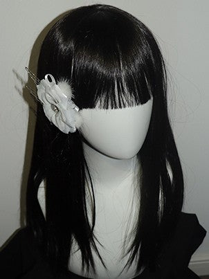 Hairclips Wing And White Crown Floral Decorated