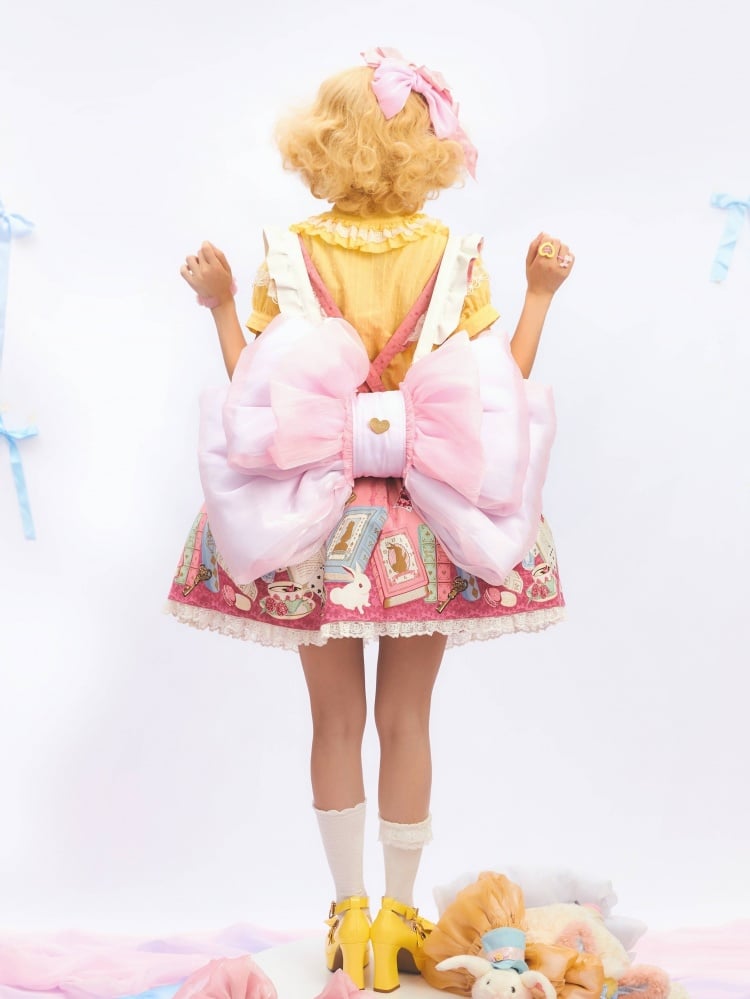 Best Seller Light Pink Cute Big Bow Backpack