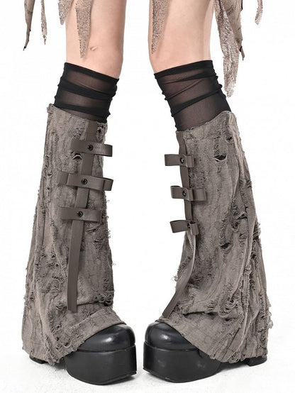 Braune Wasteland Punk Beinwärmer
