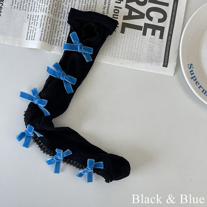 Floral Color Underknee with Options Design Bowknot Pattern 19 Cut-out Stockings