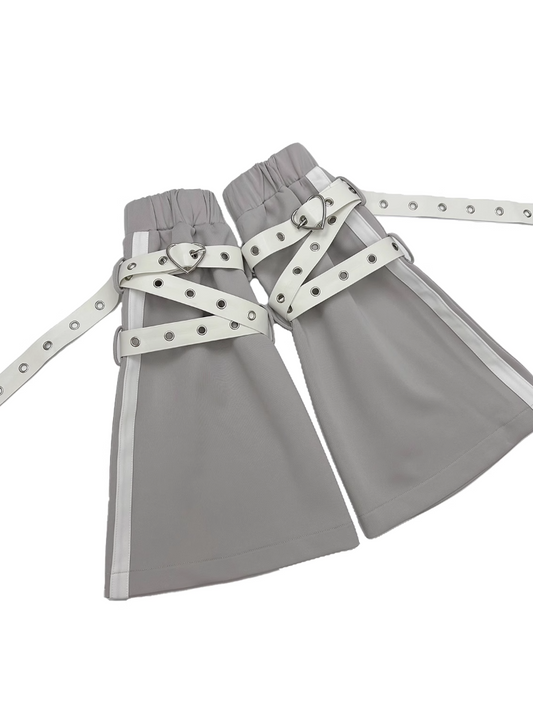 Abnehmbarer grauer Jirai-Schnalle-Bein-Kei-Stulpen-Gurt