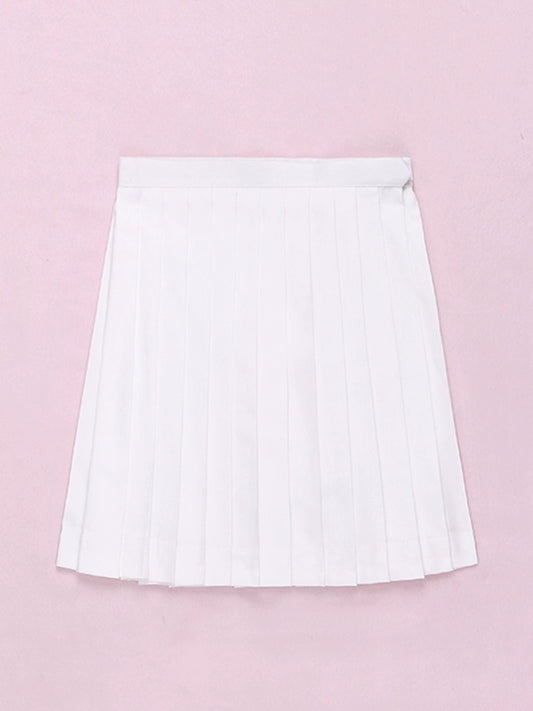 White JK Uniform Pleated Skirt
